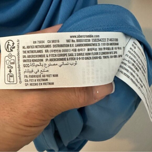 Abercrombie & Fitch Blue Off the Shoulder Ruched Bodycon Mini Dress NWT Sz XL - Picture 10 of 12